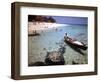 1946: Sam Cunningham Sells Sea Shells to Tourist Along the Seashore in Montego Bay, Jamaica-Eliot Elisofon-Framed Photographic Print