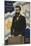 1947 Poster Showing Theodor Herzl with the Flags of Israel and the Zionist Congress-null-Mounted Art Print