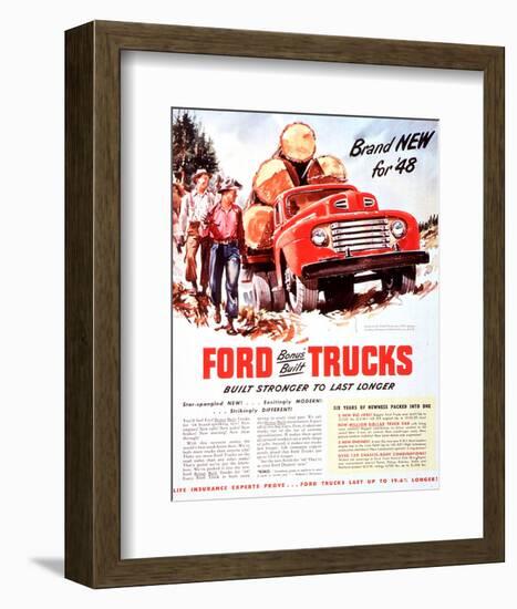 1948 Ford Truck-Built Stronger-null-Framed Art Print