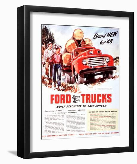 1948 Ford Truck-Built Stronger-null-Framed Art Print