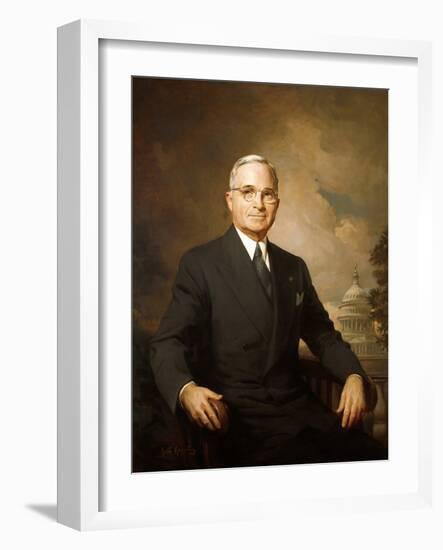 1948 Portrait of Harry Truman Painted by Greta Kempton-null-Framed Photo