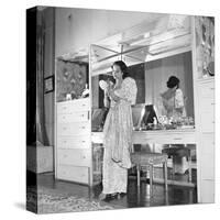 1949: Consuelo Madrigal Putting Make Up on for a Party-Jack Birns-Stretched Canvas