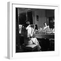 1949: Consuelo Madrigal Putting Make Up on for a Party-Jack Birns-Framed Photographic Print