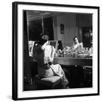 1949: Consuelo Madrigal Putting Make Up on for a Party-Jack Birns-Framed Photographic Print