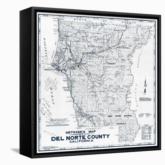 1949, Del Norte County Wall Map, California, United States-null-Framed Stretched Canvas