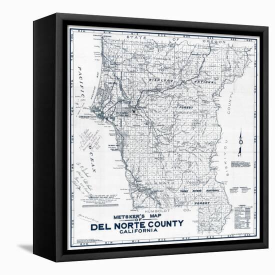 1949, Del Norte County Wall Map, California, United States-null-Framed Stretched Canvas