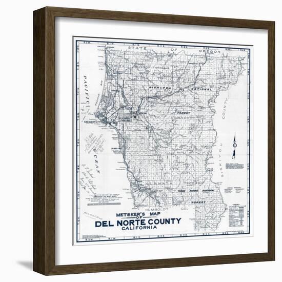 1949, Del Norte County Wall Map, California, United States-null-Framed Giclee Print