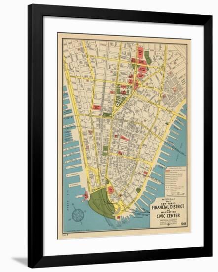 1949, Financial District and Manhattan Civic Center, New York, United States-null-Framed Giclee Print