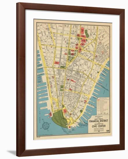 1949, Financial District and Manhattan Civic Center, New York, United States-null-Framed Giclee Print