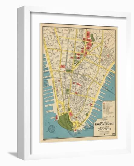 1949, Financial District and Manhattan Civic Center, New York, United States-null-Framed Giclee Print