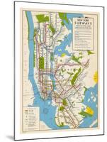 1949, New York Subway Map, New York, United States-null-Mounted Print