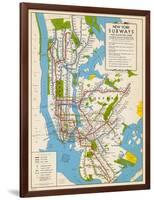 1949, New York Subway Map, New York, United States-null-Framed Giclee Print