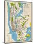 1949, New York Subway Map, New York, United States-null-Mounted Premium Giclee Print