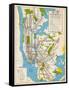 1949, New York Subway Map, New York, United States-null-Framed Stretched Canvas