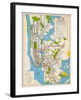 1949, New York Subway Map, New York, United States-null-Framed Giclee Print