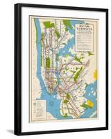 1949, New York Subway Map, New York, United States-null-Framed Giclee Print