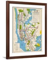 1949, New York Subway Map, New York, United States-null-Framed Giclee Print