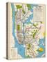 1949, New York Subway Map, New York, United States-null-Stretched Canvas