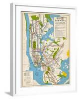 1949, New York Subway Map, New York, United States-null-Framed Giclee Print