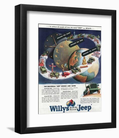 1949 Willys-The Universal Jeep-null-Framed Art Print