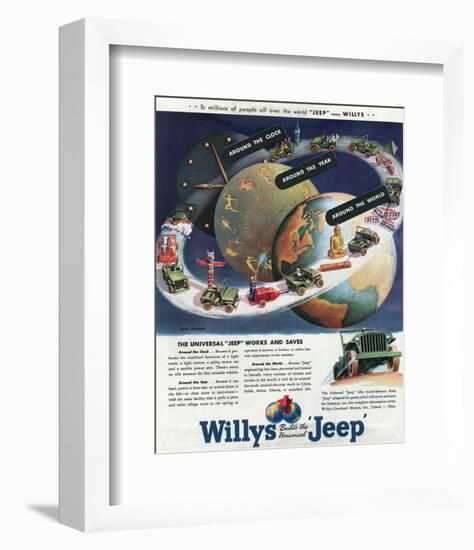 1949 Willys-The Universal Jeep-null-Framed Art Print