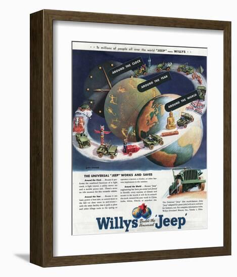 1949 Willys-The Universal Jeep-null-Framed Art Print