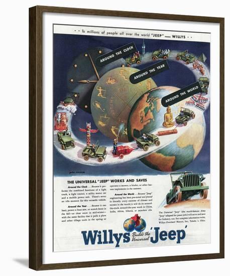 1949 Willys-The Universal Jeep-null-Framed Art Print