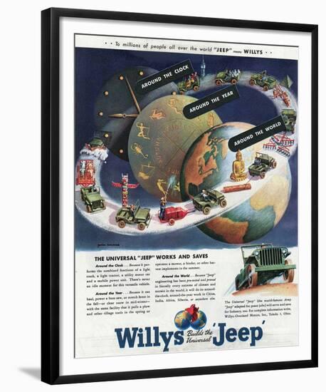 1949 Willys-The Universal Jeep-null-Framed Art Print