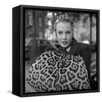 1949: Woman in Fur Fashion in New York City-Gordon Parks-Framed Stretched Canvas