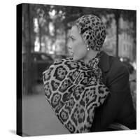 1949: Woman in Fur Fashion in New York City-Gordon Parks-Stretched Canvas