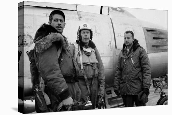 1950: F-86 Sabre Jet Pilots. in Center Is Colonial John C. Meyer-John Dominis-Stretched Canvas