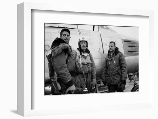 1950: F-86 Sabre Jet Pilots. in Center Is Colonial John C. Meyer-John Dominis-Framed Photographic Print