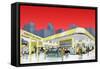 1950's Service Station, 1950-null-Framed Stretched Canvas