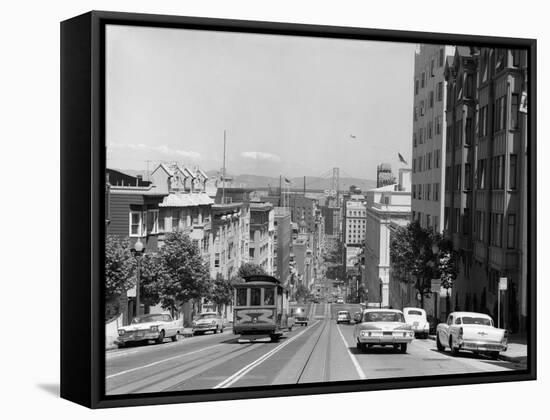 1950s-1960s Cable Car in San Francisco California-null-Framed Stretched Canvas