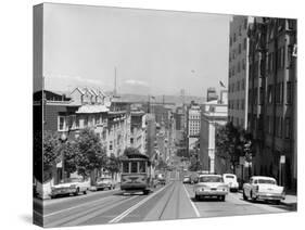 1950s-1960s Cable Car in San Francisco California-null-Stretched Canvas