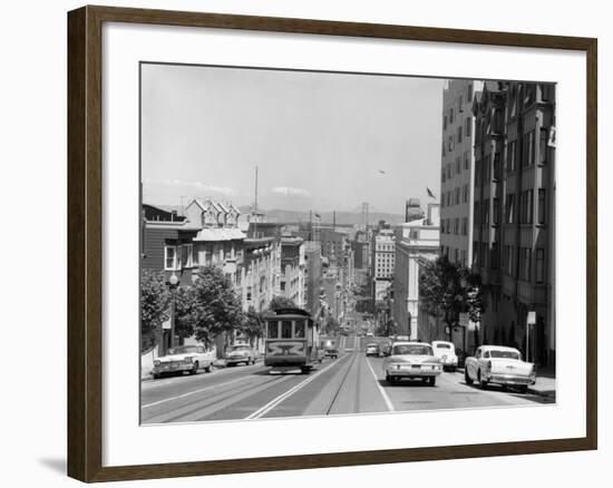 1950s-1960s Cable Car in San Francisco California-null-Framed Photographic Print