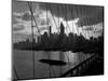 1950s-1960s Downtown Manhattan Skyline from Brooklyn Bridge Barge in East River NYC-null-Mounted Photographic Print
