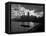 1950s-1960s Downtown Manhattan Skyline from Brooklyn Bridge Barge in East River NYC-null-Framed Stretched Canvas