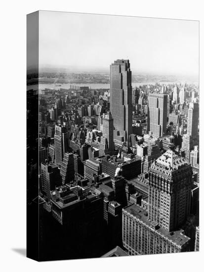 1950s Aerial View of Rockefeller Center Radio City in Middle Grand Central Station-null-Stretched Canvas