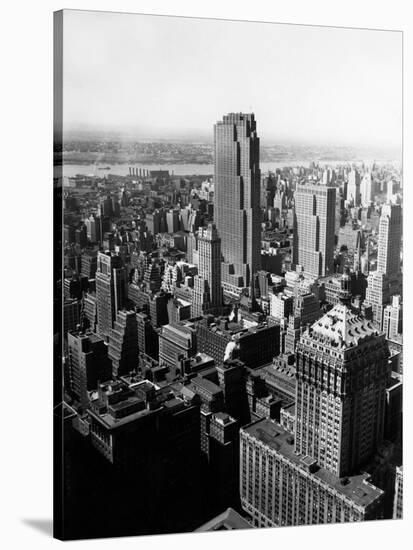 1950s Aerial View of Rockefeller Center Radio City in Middle Grand Central Station-null-Stretched Canvas