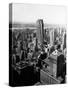 1950s Aerial View of Rockefeller Center Radio City in Middle Grand Central Station-null-Stretched Canvas
