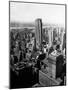 1950s Aerial View of Rockefeller Center Radio City in Middle Grand Central Station-null-Mounted Photographic Print