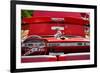 1950s Chevrolet Impala detail at antique car show, Cape Ann, Gloucester, Massachusetts, USA-null-Framed Photographic Print