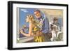 1950s Couple in Cockpit of Cruise Ship-null-Framed Premium Giclee Print