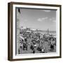 1950s Crowd People Men Women Children Boardwalk Atlantic City, NJ-null-Framed Photographic Print