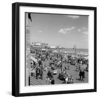 1950s Crowd People Men Women Children Boardwalk Atlantic City, NJ-null-Framed Photographic Print