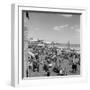 1950s Crowd People Men Women Children Boardwalk Atlantic City, NJ-null-Framed Photographic Print