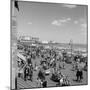 1950s Crowd People Men Women Children Boardwalk Atlantic City, NJ-null-Mounted Photographic Print