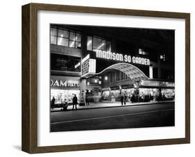 1950s Madison Square Garden Marquee Night West 49th Street Billing Ice Capades of 1953 Building-null-Framed Premium Photographic Print
