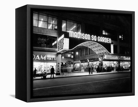 1950s Madison Square Garden Marquee Night West 49th Street Billing Ice Capades of 1953 Building-null-Framed Stretched Canvas